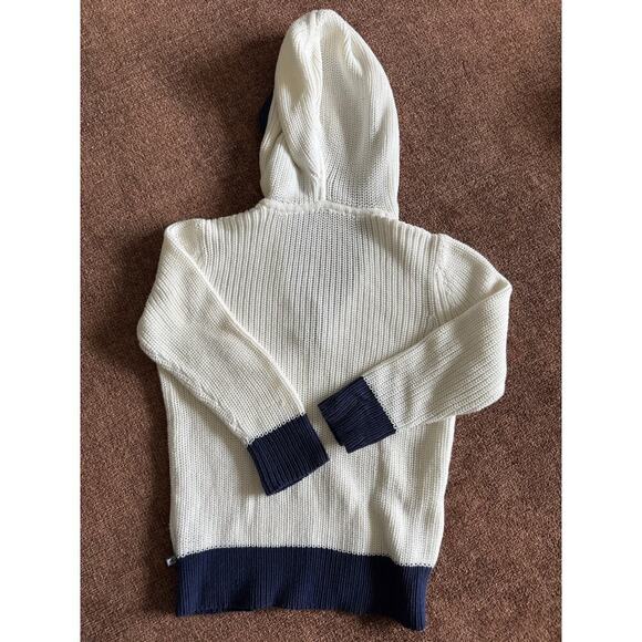 White and blue knitted‎ RALPH LAUREN sweater with hood small/medium - Picture 4 of 4